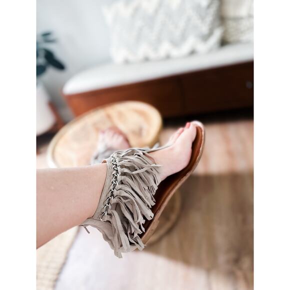 Boho dreamer Wanderlust Fringe Sandals Made for golden Trails + Slow Evenings - Picture 1 of 7